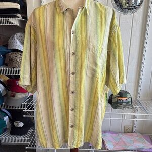 Tommy Bahama Silk Shirt with Yellow and Cream Hues